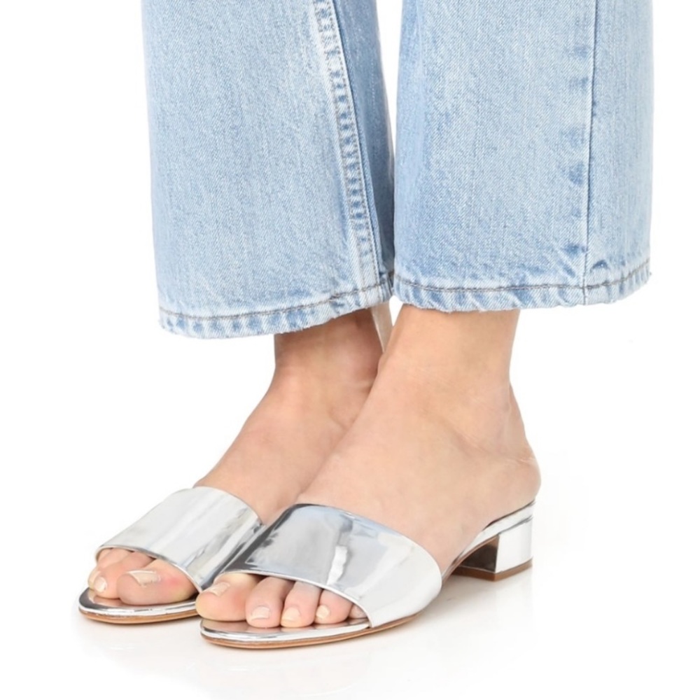 SCHUTZ ‘Elke’ Mirrored Slide Sandal Heel - Picture 4 of 10